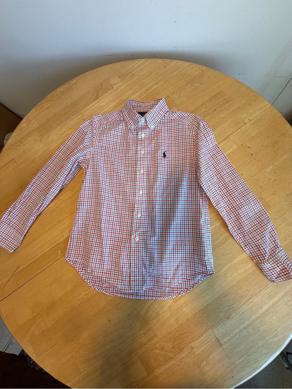 Ralph Lauren Boy’s Orange and White Check Button-Down Shirt-8